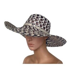 70s Floppy Summer Hat Sheer Dark Blue Country Wedding Wide Brim Vintage